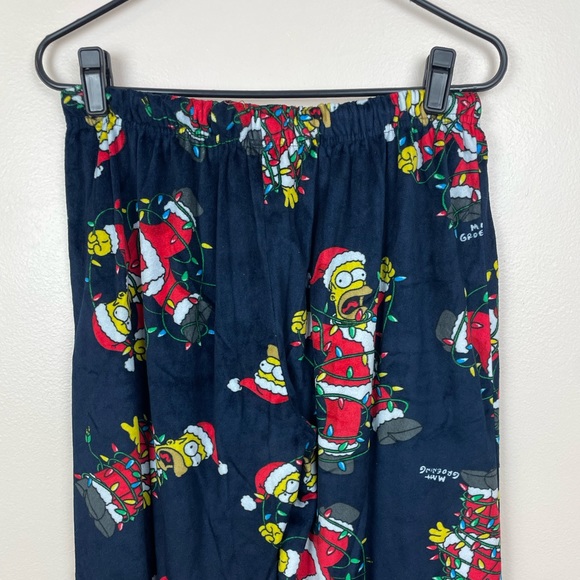 The Simpsons Men’s Pajama Pants Soft Christmas Homer Simpson Navy Blue Large - Picture 8 of 9